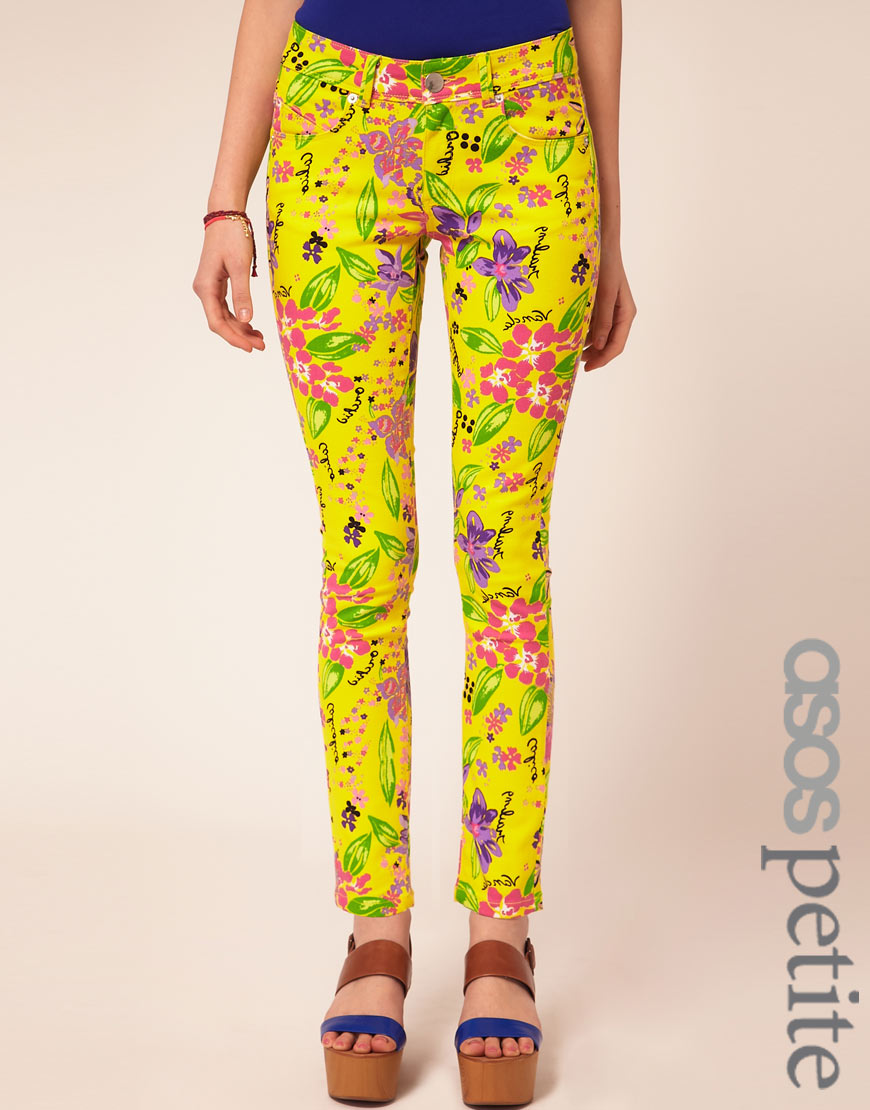 Floral Printed Neon Jeans - Asos